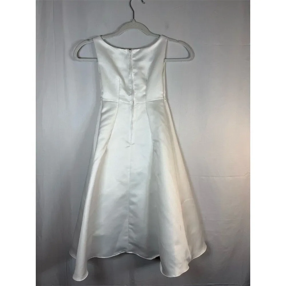 Rare Editions Flower Girl Dress Girls 7 Ivory A-Line Long Sleeveless Lace